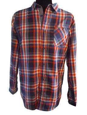 Tommy Hilfiger Blue, Red and White Plaid Button-Down Shirt Womens Size XL